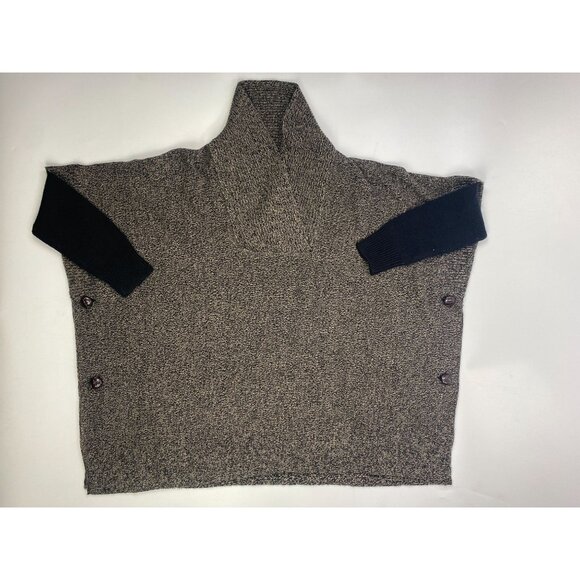 Nitrogen Women's S/P Brown and Black Poncho Sweater - Picture 1 of 3